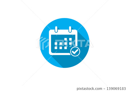 Calendar Icon With Check Mark for Schedule, Appointment, Event Planning and Reminder 139069183