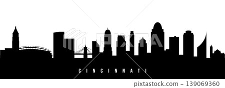 Vector silhouette illustration of Cincinnati urban skyline. Vector silhouette illustration of Cincinnati urban skyline. 139069360