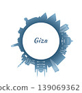 Giza skyline with colorful buildings. 139069362