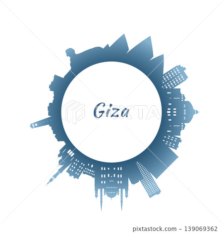 Giza skyline with colorful buildings. Giza skyline with colorful buildings. 139069362
