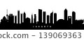 Vector silhouette illustration of Jakarta urban skyline.  139069363