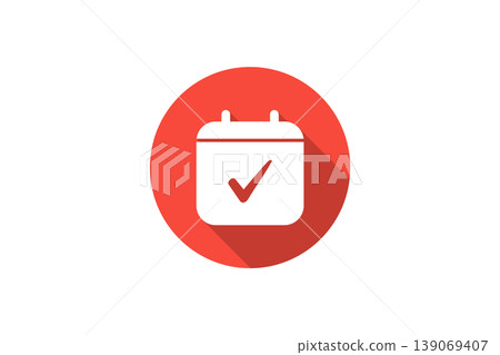 Calendar Icon With Check Mark Showing Confirmed Appointment, Schedule And Reminder 139069407