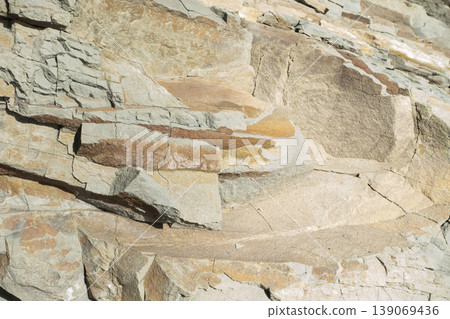 Geological formation of stratified rock texture Geological formation of stratified rock texture 139069436