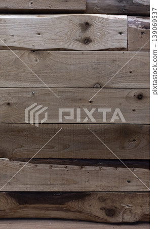 Vertical texture of nailed wooden boards rustic surface Vertical texture of nailed wooden boards rustic surface 139069537