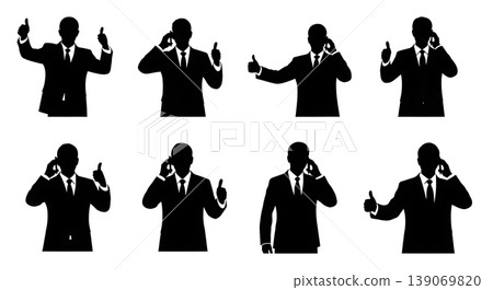 Black Solid Agents Thumbs Up Silhouettes Set of Six Black Solid Agents Thumbs Up Silhouettes Set of Six 139069820
