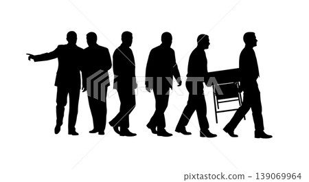 Black Solid Agents Carrying Table Silhouettes Set of Six Black Solid Agents Carrying Table Silhouettes Set of Six 139069964