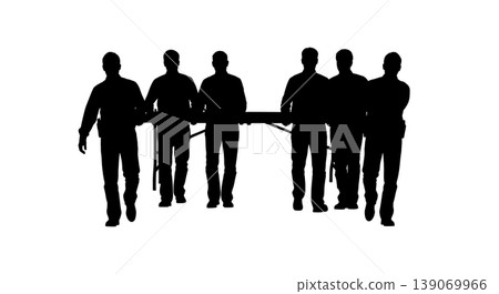 Black Solid Agents Carrying Table Silhouettes Set of Six Black Solid Agents Carrying Table Silhouettes Set of Six 139069966