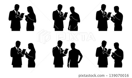 Black Solid Agents Client Tablet Silhouettes Set of Six Black Solid Agents Client Tablet Silhouettes Set of Six 139070016