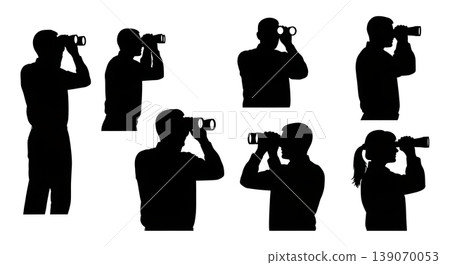 Black Solid Agents Handing Pen Silhouettes Set of Six Black Solid Agents Handing Pen Silhouettes Set of Six 139070053
