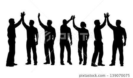 Black Solid Agents High Five Silhouettes Set of Six Black Solid Agents High Five Silhouettes Set of Six 139070075