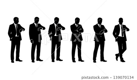 Black Solid Agents Impatient Watch Silhouettes Set of Six Black Solid Agents Impatient Watch Silhouettes Set of Six 139070134