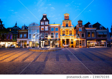 Gewelfde Stenenbrug square in Alkmaar city, Netherlands Gewelfde Stenenbrug square in Alkmaar city, Netherlands 139070193