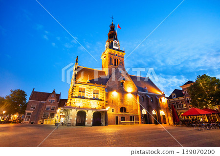 Waag Tower or Waagtoren in Alkmaar town, Netherlands 139070200