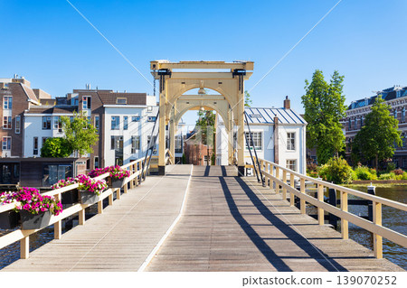 Morspoort city gate at the canal in Leiden, Netherlands 139070252