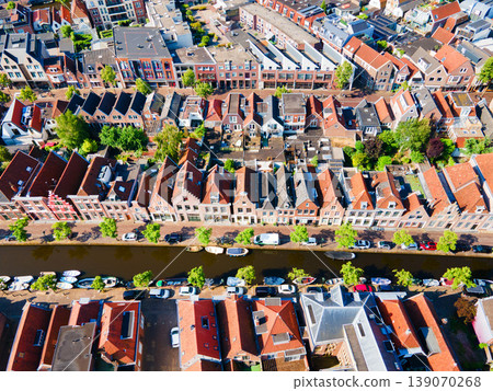 Aerial panoramic drone view of Alkmaar town, Netherlands 139070268