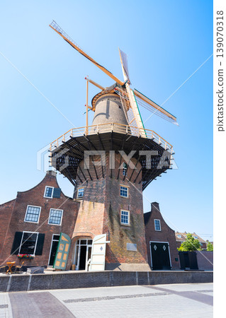 De Roos windmill in Delft city, Netherlands De Roos windmill in Delft city, Netherlands 139070318