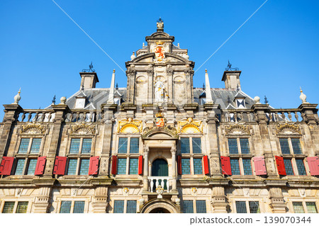Stadhuis city hall in Delft city, Netherlands Stadhuis city hall in Delft city, Netherlands 139070344