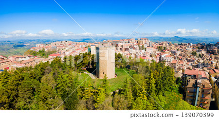 Torre di Federico aerial panoramic view in Enna Torre di Federico aerial panoramic view in Enna 139070399