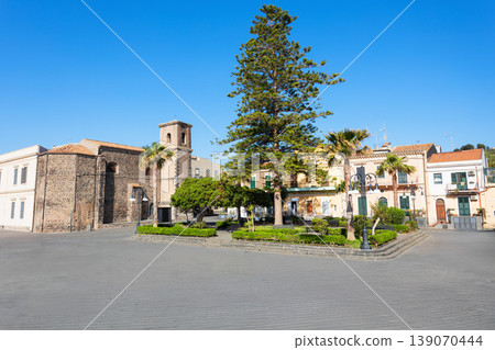 Chiesa di San Giuseppe aerial view, Aci Castello 139070444