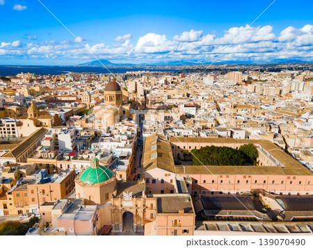 Porta Garibaldi city gate aerial panoramic view, Marsala Porta Garibaldi city gate aerial panoramic view, Marsala 139070490