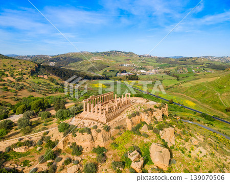 Temple of Hera aerial panoramic view, Agrigento Temple of Hera aerial panoramic view, Agrigento 139070506