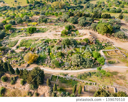 Valley of the Temples aerial panoramic view, Agrigento Valley of the Temples aerial panoramic view, Agrigento 139070510