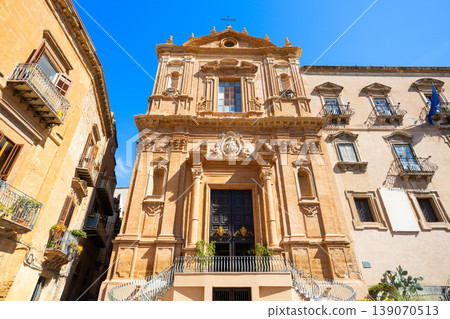 Church Saint Dominic facade view in Agrigento 139070513