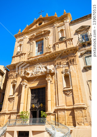 Church Saint Dominic facade view in Agrigento Church Saint Dominic facade view in Agrigento 139070515