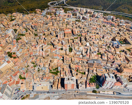 Agrigento city centre aerial panoramic view, Sicily Agrigento city centre aerial panoramic view, Sicily 139070520