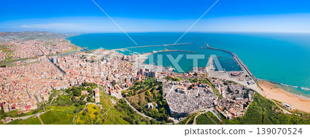 Licata city aerial panoramic view in Sicily 139070524