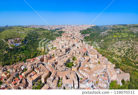 Ragusa city aerial panoramic view in Sicily, Italy Ragusa city aerial panoramic view in Sicily, Italy 139070531