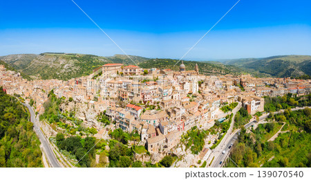 Ragusa city aerial panoramic view in Sicily, Italy Ragusa city aerial panoramic view in Sicily, Italy 139070540