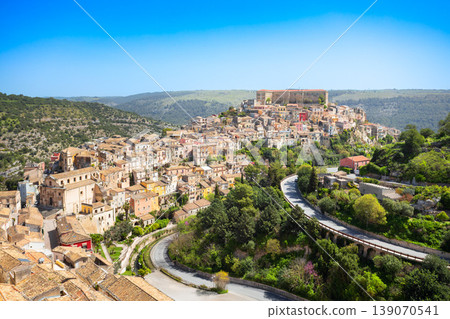 Ragusa city aerial panoramic view in Sicily, Italy 139070541
