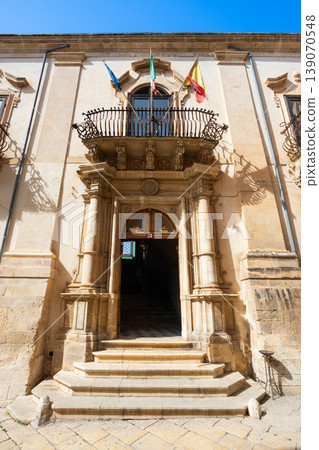 Spadaro Palace in Scicli town in south Sicily, Italy Spadaro Palace in Scicli town in south Sicily, Italy 139070548