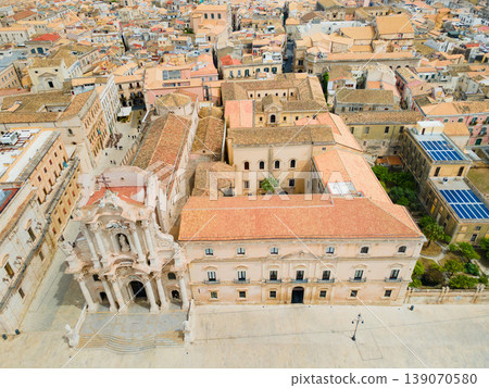Cathedral of Syracuse or Duomo di Siracusa aerial view Cathedral of Syracuse or Duomo di Siracusa aerial view 139070580