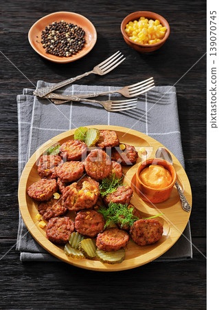 thai corn fritters tod mun khao pod thai corn fritters tod mun khao pod 139070745