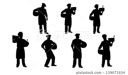 Black Solid Bakers Carrying Mixing Bowls Set of Six on White Background 139071834