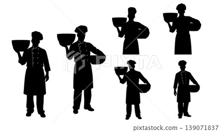 Black Solid Bakers Carrying Mixing Bowls Set of Six on White Background Black Solid Bakers Carrying Mixing Bowls Set of Six on White Background 139071837