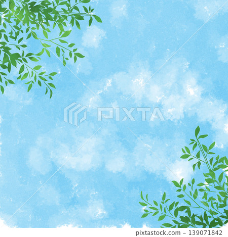 春意盎然清新的綠色植物水彩背景紋理 春意盎然清新的綠色植物水彩背景紋理 139071842