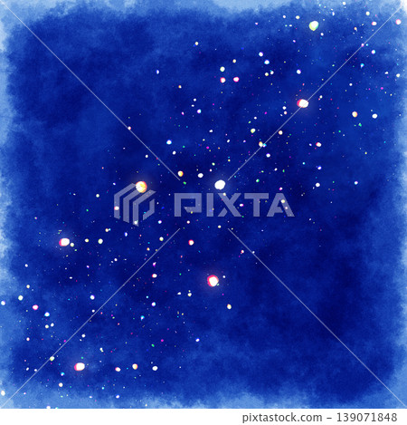 以水彩為背景，描繪了七夕節和銀河星空的插圖。 139071848