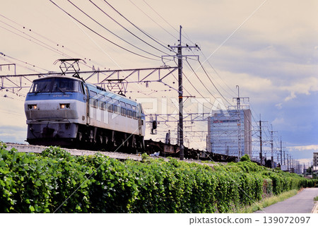 2007: EF66103 container freight train running on the Tokaido Line 2007: EF66103 container freight train running on the Tokaido Line 139072097
