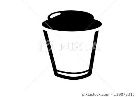 Simple vector icon of a paper cup with a lid Simple vector icon of a paper cup with a lid 139072315