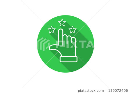 Customer Rating Icon With Hand Selecting Stars, Feedback, Review And Quality Approval Flat Design Customer Rating Icon With Hand Selecting Stars, Feedback, Review And Quality Approval Flat Design 139072406