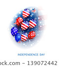 American Independence Day. Isolated illustration with a set of balloons 139072442