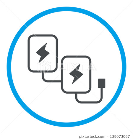 Icon for limiting the number of portable power banks allowed on airplanes (up to 2 allowed). 139073067