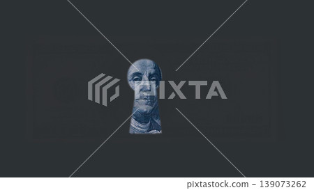 A face on currency looking through a keyhole. A face on currency looking through a keyhole. 139073262