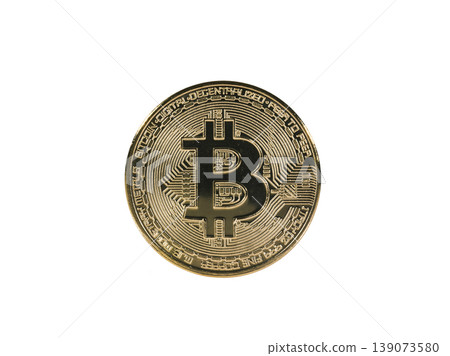 Bitcoin gold coin on white background 139073580