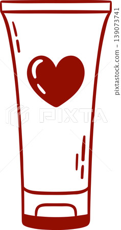 lubricant bottle, cream tube, intimate cosmetics for sex games, simple red icon for sex shop in minimalist sketch style lubricant bottle, cream tube, intimate cosmetics for sex games, simple red icon for sex shop in minimalist sketch style 139073741