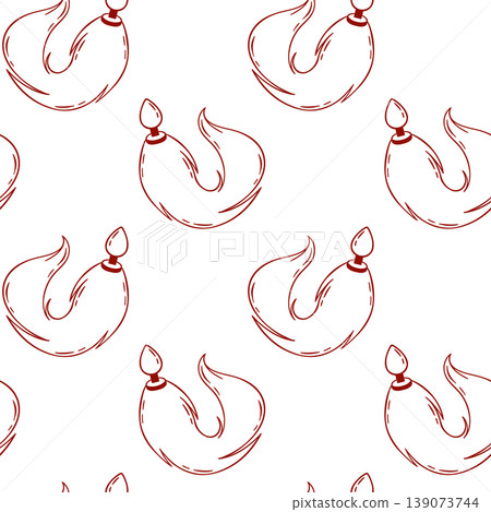 Red sketch pattern of a butt plug, fox fur tail, adult sex toy, accessories for sex games and bdsm, Repeating vector for store packaging Red sketch pattern of a butt plug, fox fur tail, adult sex toy, accessories for sex games and bdsm, Repeating vector for store packaging 139073744