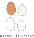 brown and white eggs Logo icon isolated hand drawn illustration. Vector graphic line art. Decorative element for cafe and restaurant menu, banners, posters, invitations, packaging 139073752